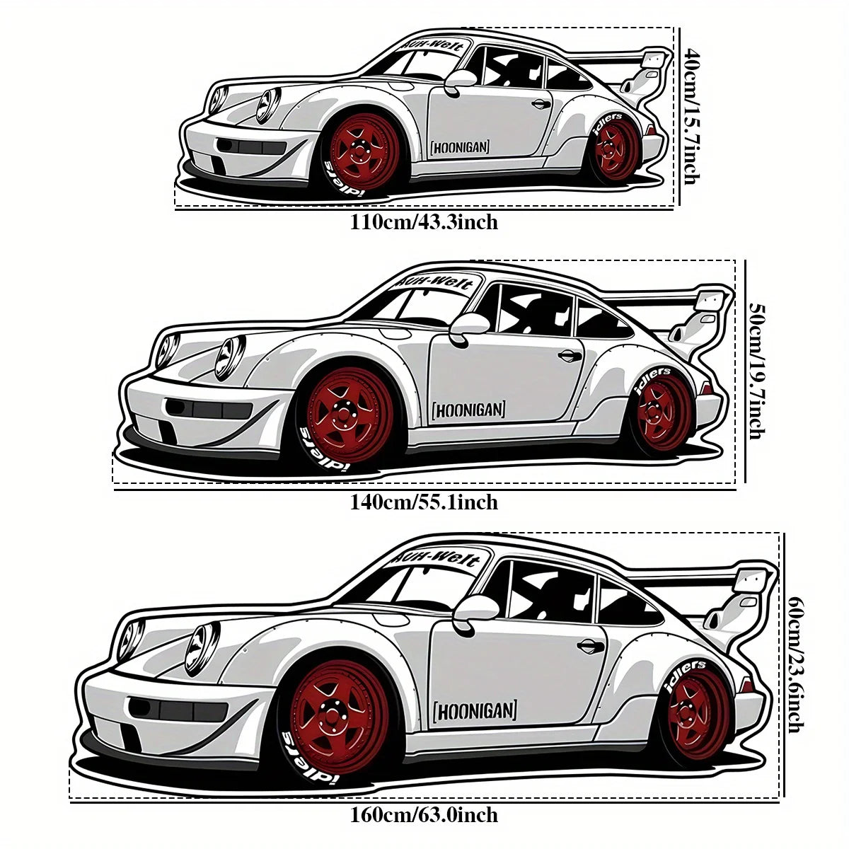 Porsche 911 RWB Car Rug